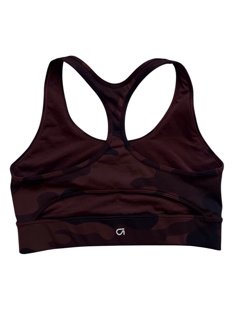 Gap GapFit Brown Camo Cutout Back Sports Bra Athletic Yoga Running Medium